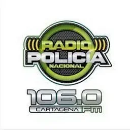 RADIO POLICÍA NACIONAL" "106.0 FM (CARTAGENA) — Colombia ロゴ